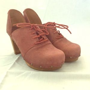 Maroon Sanita clog heels